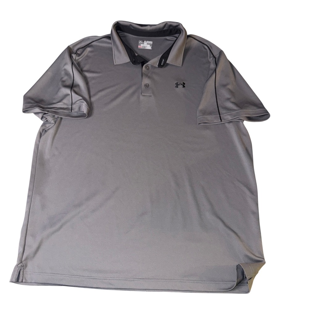 Under Armour Men's Gray HeatGear Golf Polo Shirt 3XL